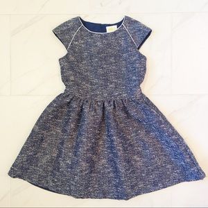 Girls - Navy Silver Tweed Dress